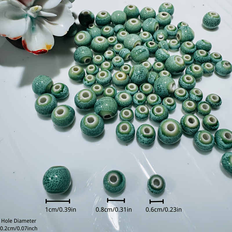 108pcs Celadon Green Ceramic Beads Set for Jewelry Making